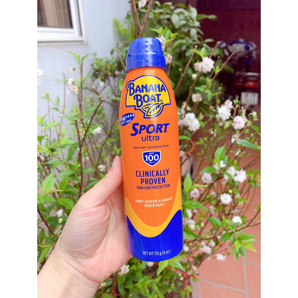 Chống Nắng Dạng Xịt Banana Boat Sport ultra Thể Thao SPF100 PA++++ (170g)Date 05/2024