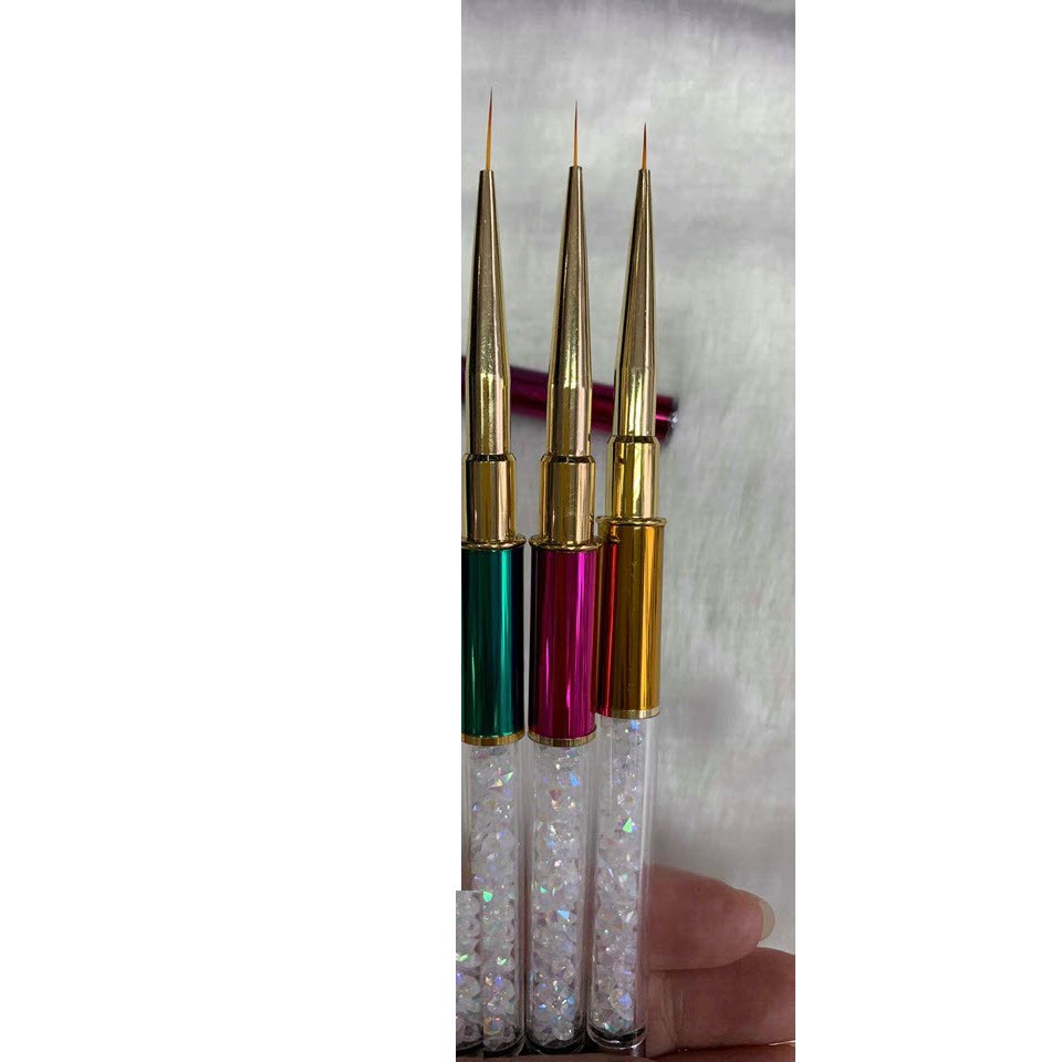 Bộ Bút Cọ Vẽ Nét Cọ Râu Cán Đá Nail Art Brush Mẫu Mới