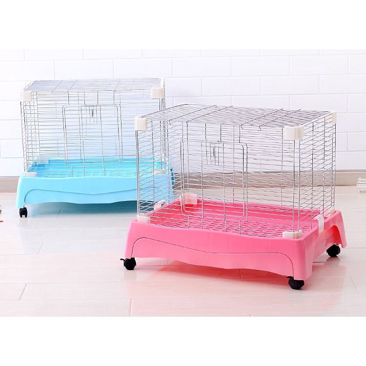 [TẶNG MÁNG CỎ] lồng inox thỏ bọ BOER có bánh xe size nhỏ