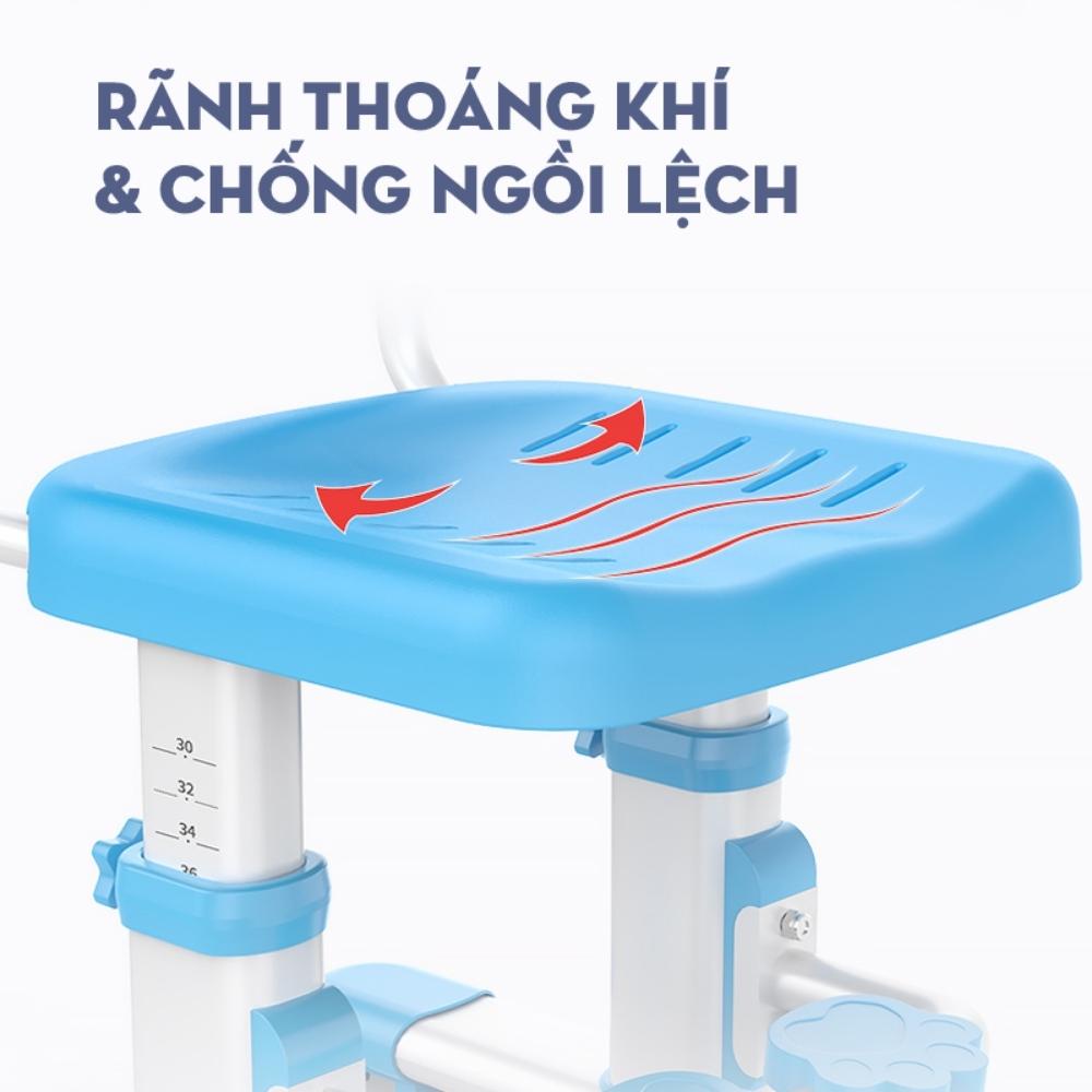 Ghế Học Sinh Cho Bé Tiểu Học Tăng Chỉnh Chiều Cao Chống Gù Chống Cận, Tặng kèm lót đệm ghế ngồi và đai lưng