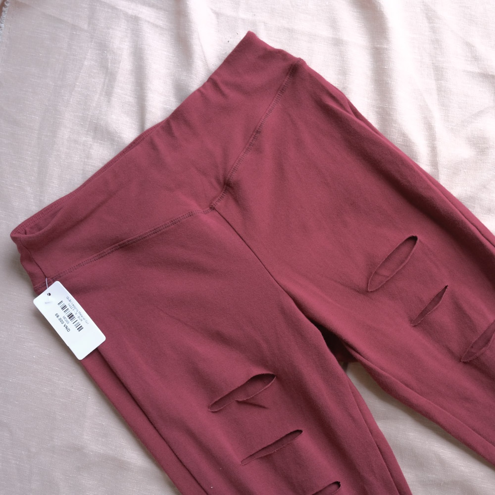 Quần legging nữ phối rách dài nâng mông lưng cạp cao giữ nhiệt leggin thun ôm bó