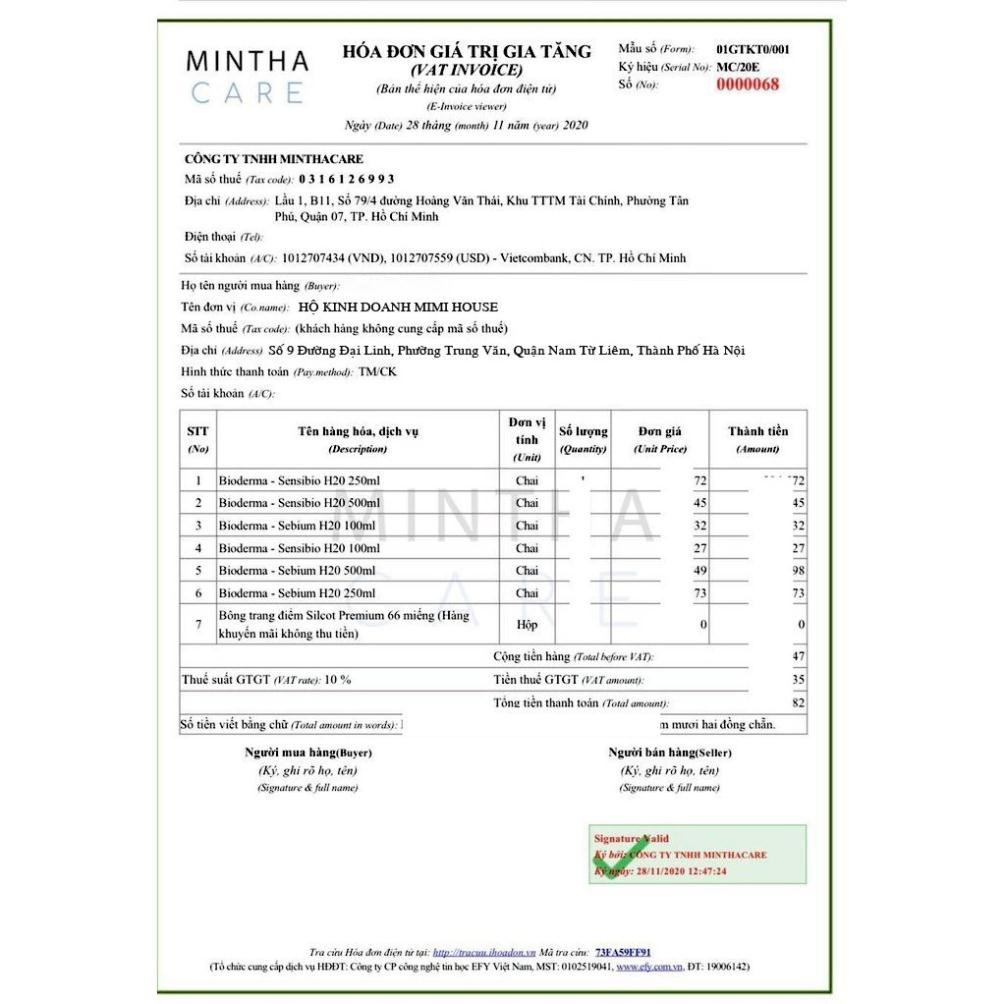 Tẩy trang Bioderma Pháp chai 500ml [Chuẩn auth 100%, đầy đủ bill, date mới] | BigBuy360 - bigbuy360.vn