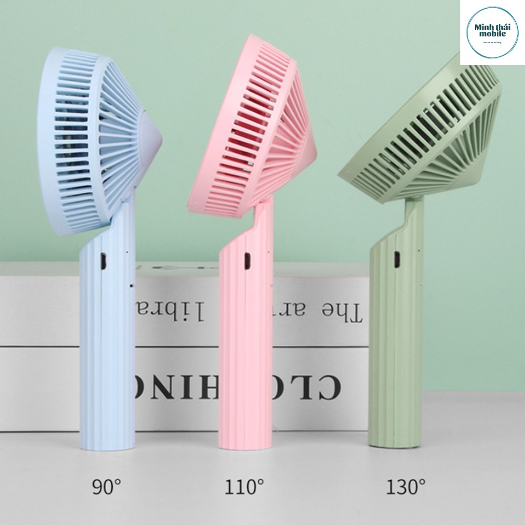 Quạt mini tích điện cầm tay có đế để bàn 3 tốc độ gió | BigBuy360 - bigbuy360.vn