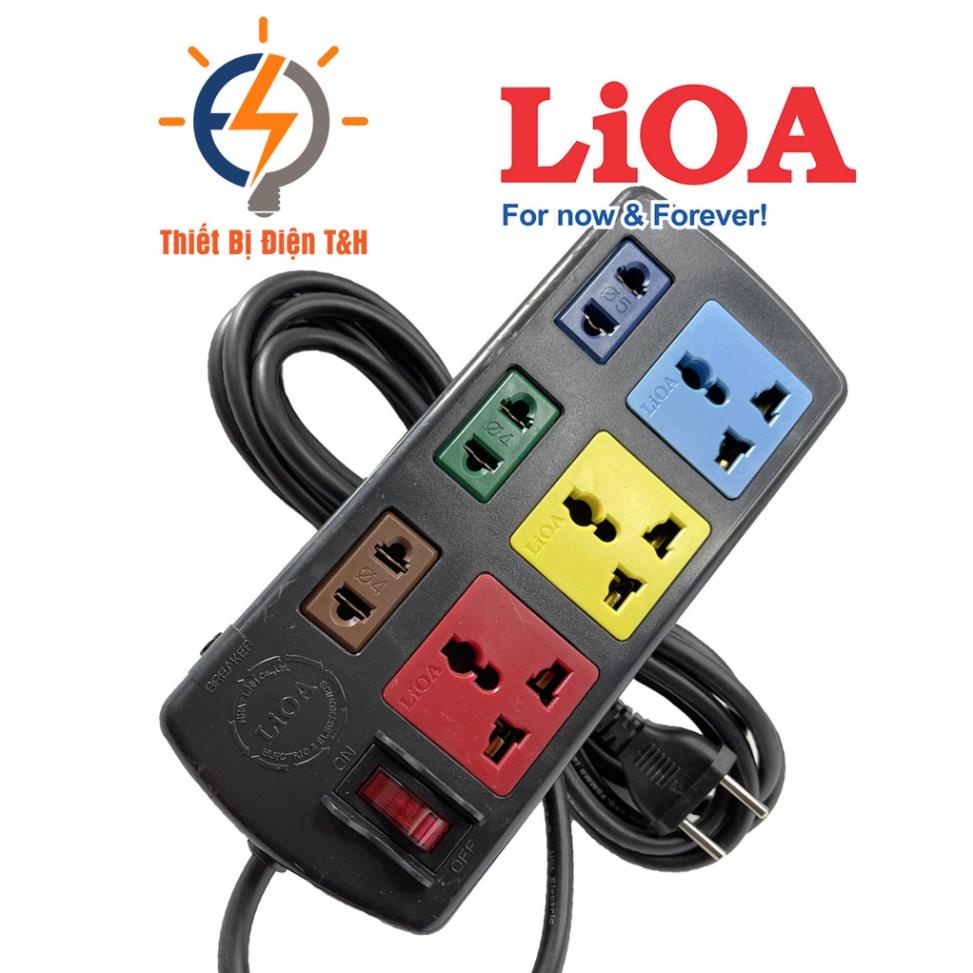 Ổ cắm điện LIOA đa năng, phổ thông, 4 lỗ, 6 lỗ, 8 lỗ, 10 lỗ, dây dài 3M, 5M, chính hãng - Thiết Bị Điện KhanhONLY