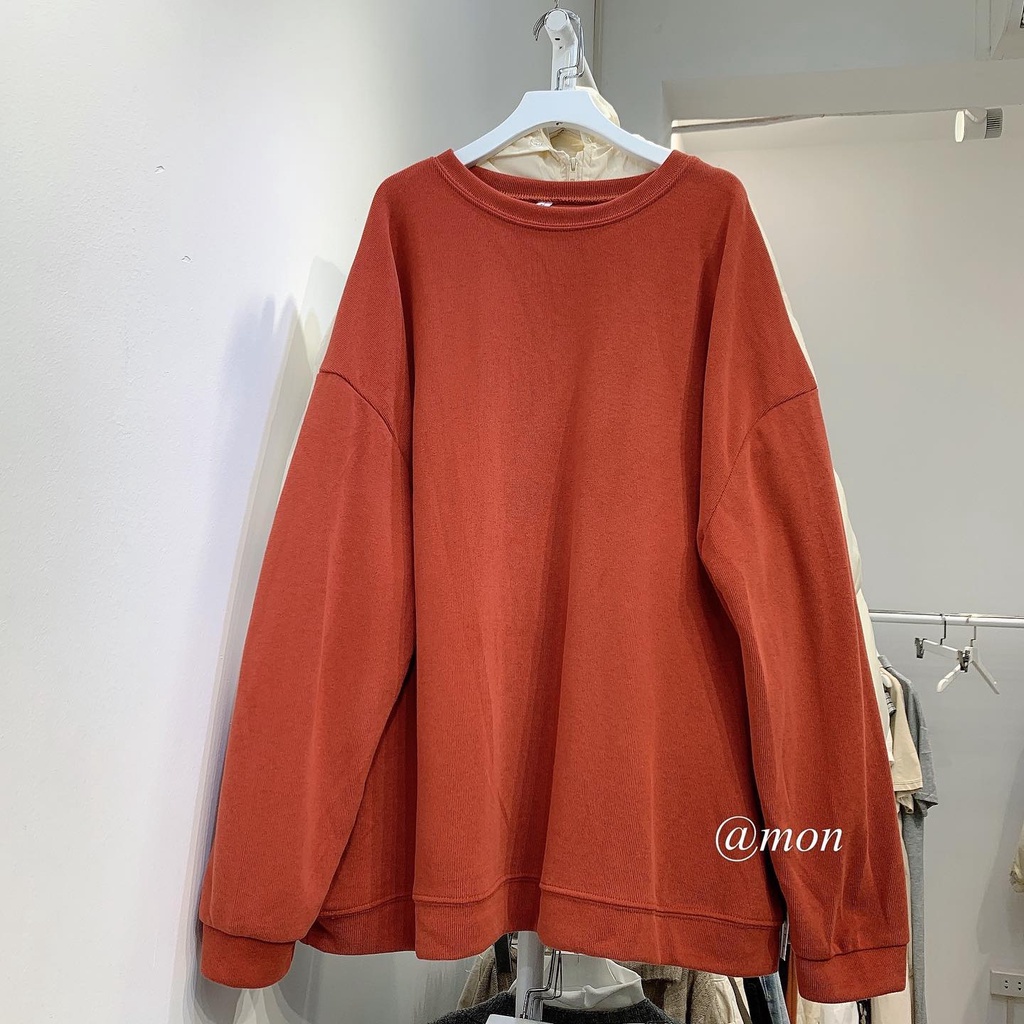 191110 Áo sweater nỉ tăm trơn, áo nỉ tăm basic phong cách ulzzang freesize nhiều màu chất nỉ tăm mềm