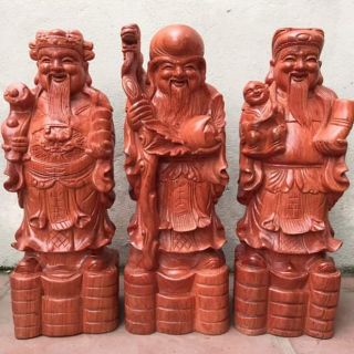 Tam đa phúc lộc thọ gỗ hương cao50