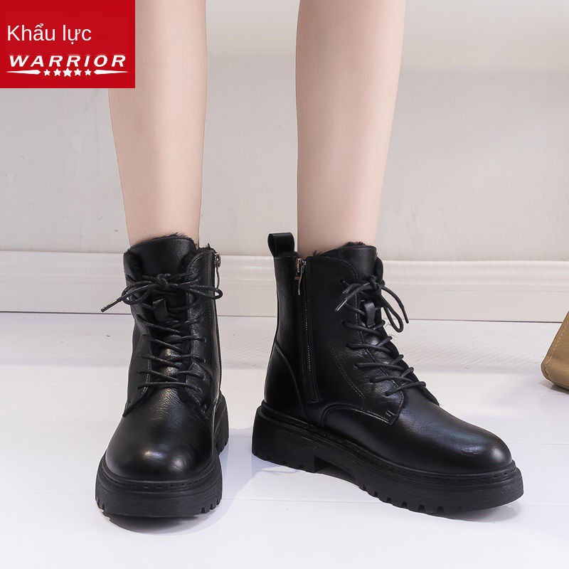 ♨♛✢Rút lại cửa hàng đầu chính thức Martin boots nữ phong cách Anh cộng với nền nhung 2020 phiên bản mới của Hàn Q ☞