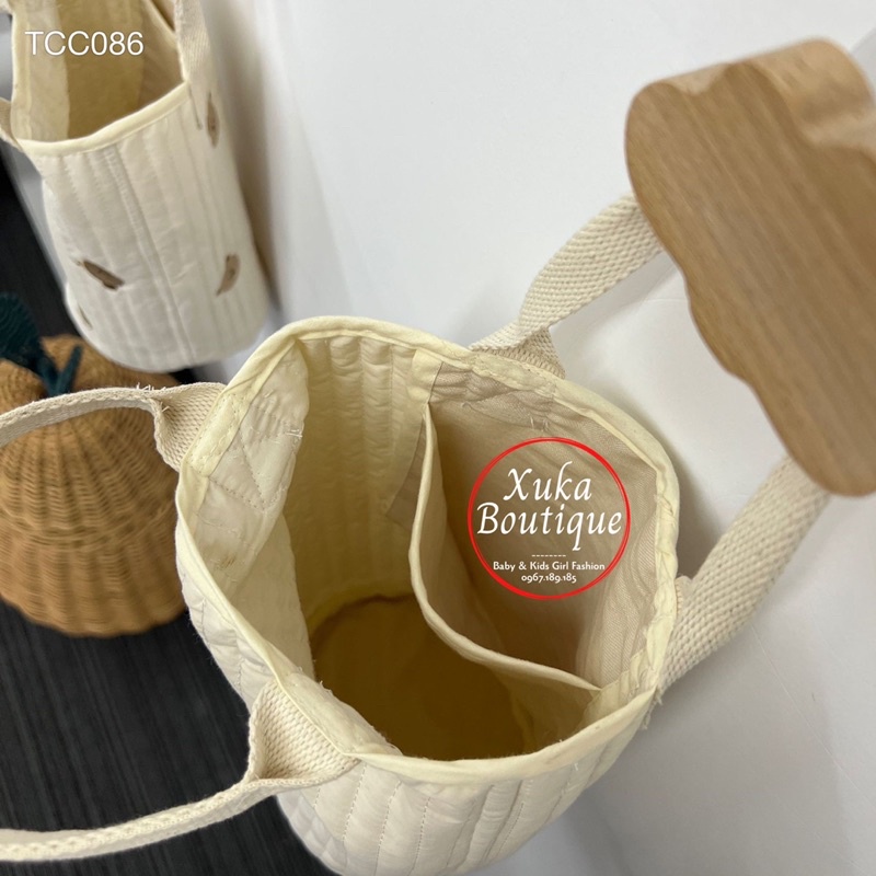 Túi Xách Bỉm Sữa Hàn Quốc Thêu Gấu Thỏ Cho Mẹ Và Bé Size 27x15cm KaMiMi Cao Cấp