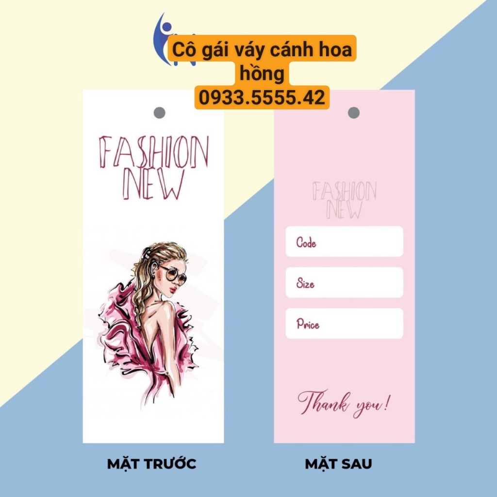 Tag giấy, mác giấy (100 Cái)  nam,nữ, trẻ em(NHẬN LÀM THEO YÊU CẦU) [FREE SHIP- RẺ]