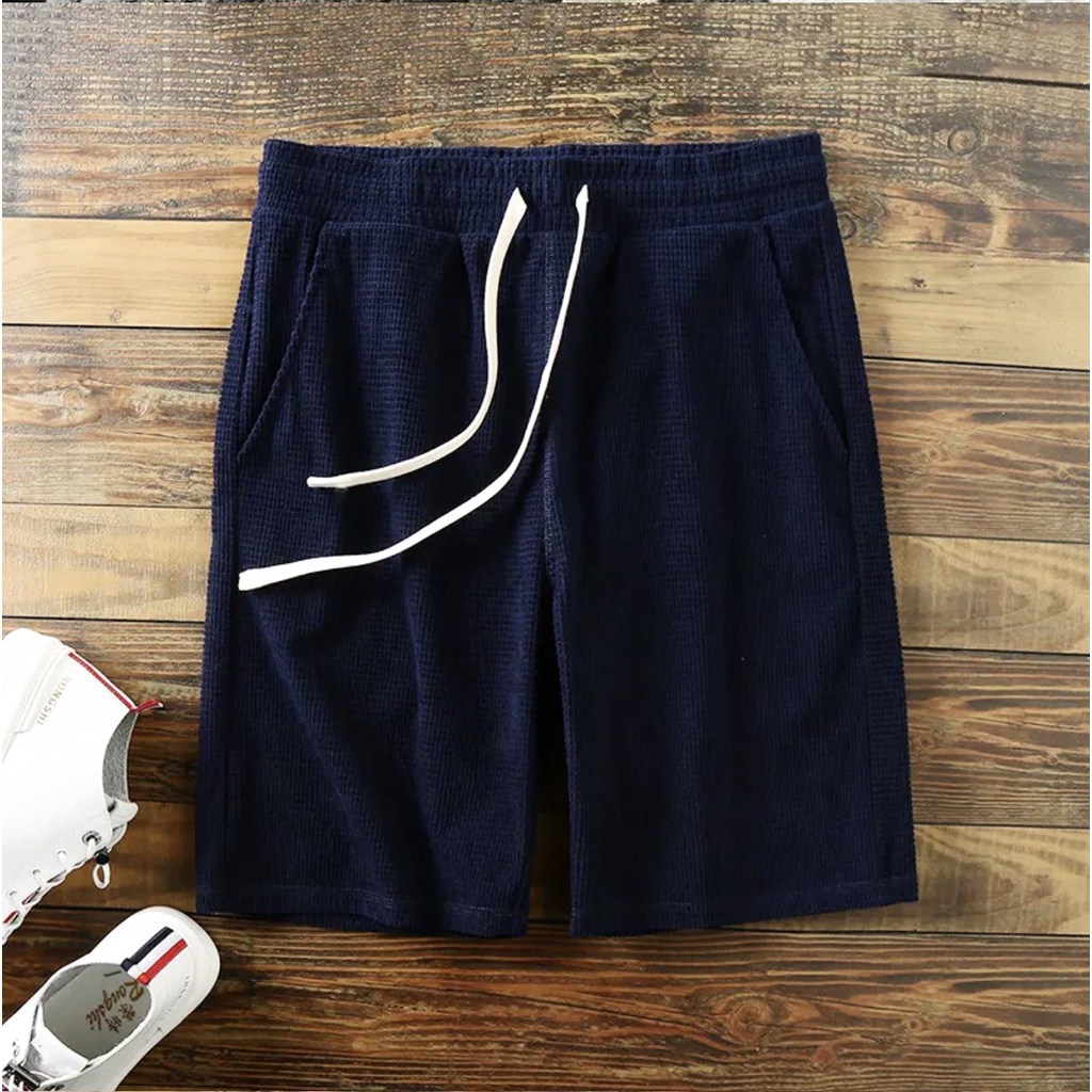 Quần short nam vải tổ ong cao cấp INDOCHI thoáng mát, dày dặn không xù lông
