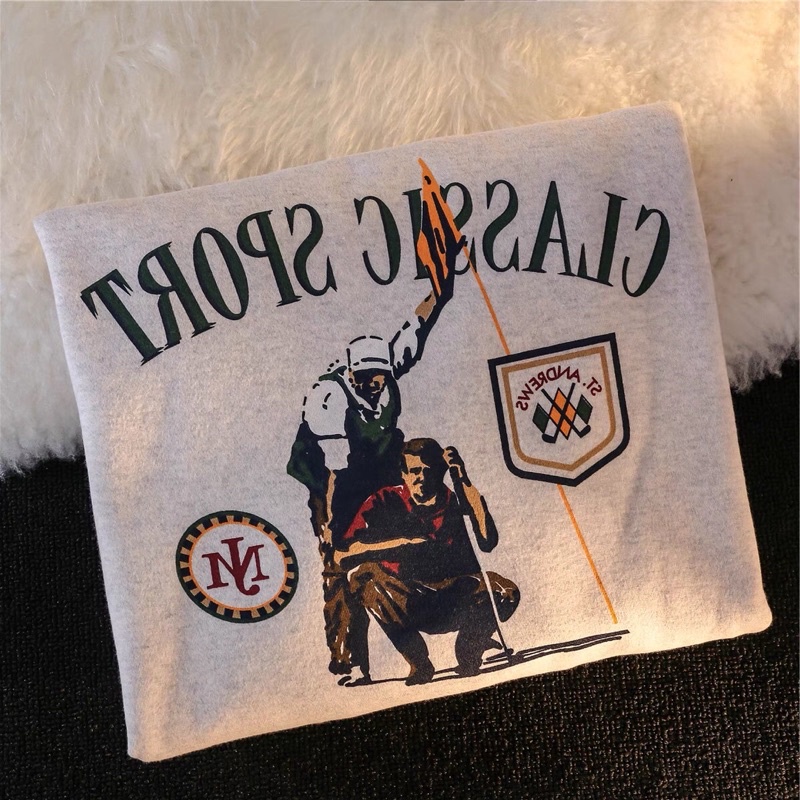 Áo sweater xám hình