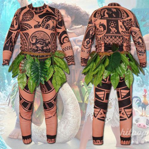 Set trang phục áo+quần hóa trang nhân vật Moana Maui đêm Halloween