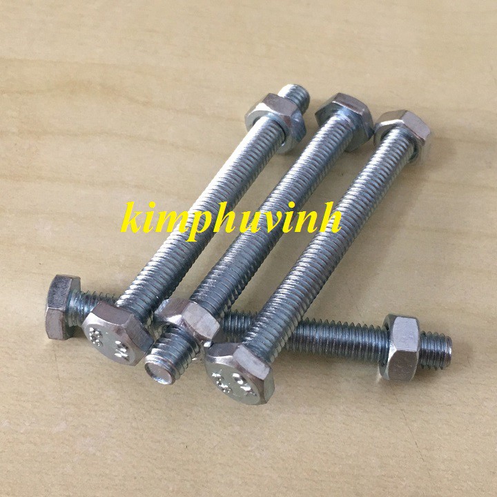 50 BỘ -  M6x60mm BULONG LỤC GIÁC - ỐC 6LI