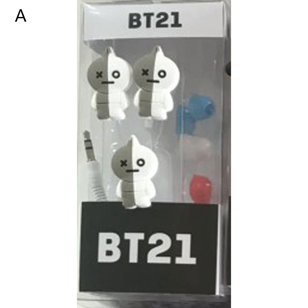 BTS BT21 Dễ Thương Tai Nghe Nhét Tai Thể Thao Hoạ Tiết Bt21