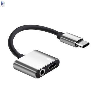 Dây cáp chuyển đổi Type-C sang 2 cổng 3.5mm và cổng Type-C
