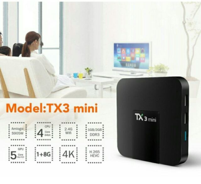 Android Tivibox Tanix Tx3 Mini sẵn hàng(Hỗ trợ TKGN- bản Adroid 9 có bluetooth)(S905W/2Gb DDR/16Gb)