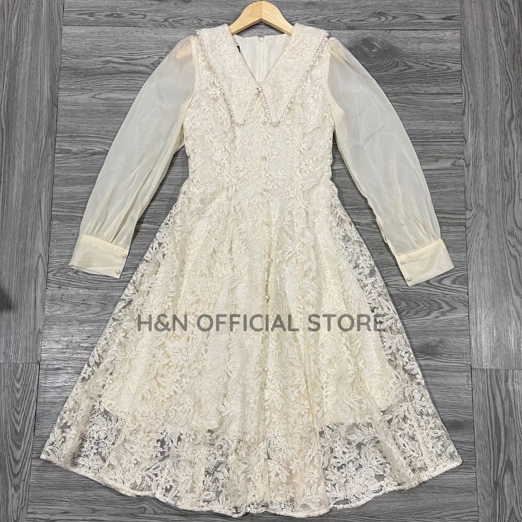 Váy nữ trắng thiết kế sang chảnh Đầm voan trắng dự tiệc xinh xắn HN Clothing V41