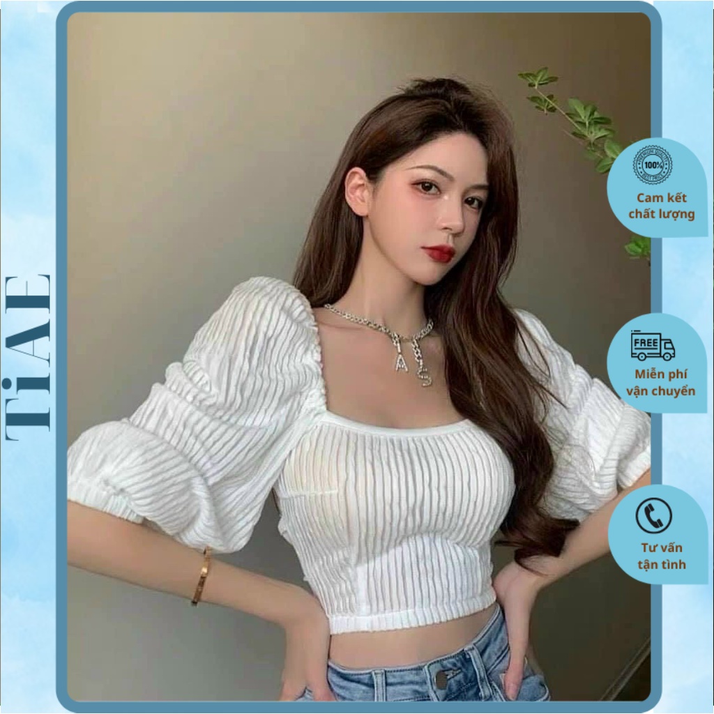 Áo croptop hở lưng đan dây tay lỡ ulzzang Hàn Quốc