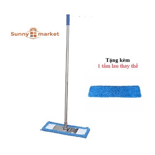 Mua Cây lau nhà siêu sạch inox bẹ san hô  bảng dài 45cm tặng kèm 1 tấm lau thay thế