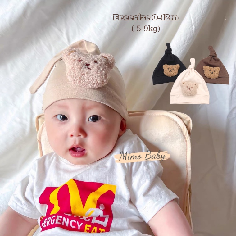 Mũ cotton gấu bông dễ thương cho bé sơ sinh MD63 Mimo Baby