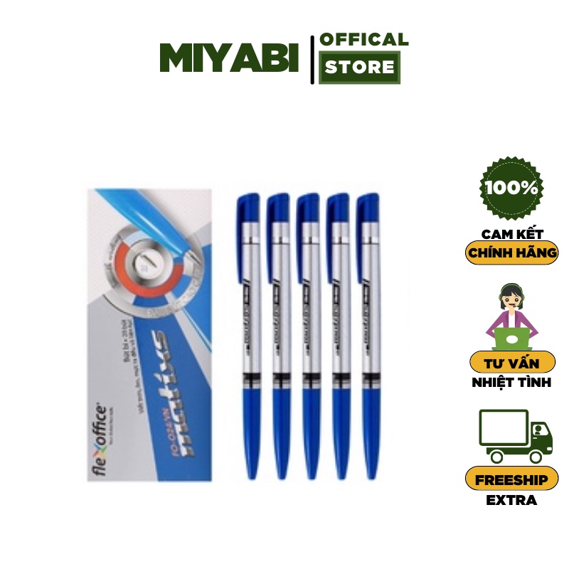 Bút bi xanh / đen thiên long ngòi 0,7mm FO - 024 - Bút bi thiên long văn phòng phẩm - MIYABI STORE