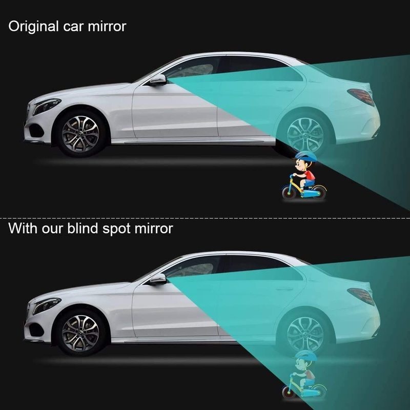 1PC 360° Rotating Cars Blind Spot Mirror / Round Glass Convex Rear View Mirror Adjustable