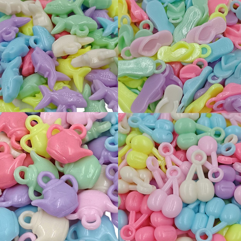 Bộ 10/20 Hạt Nhựa Acrylic Nhiều Màu Làm Trang Sức Thủ Công