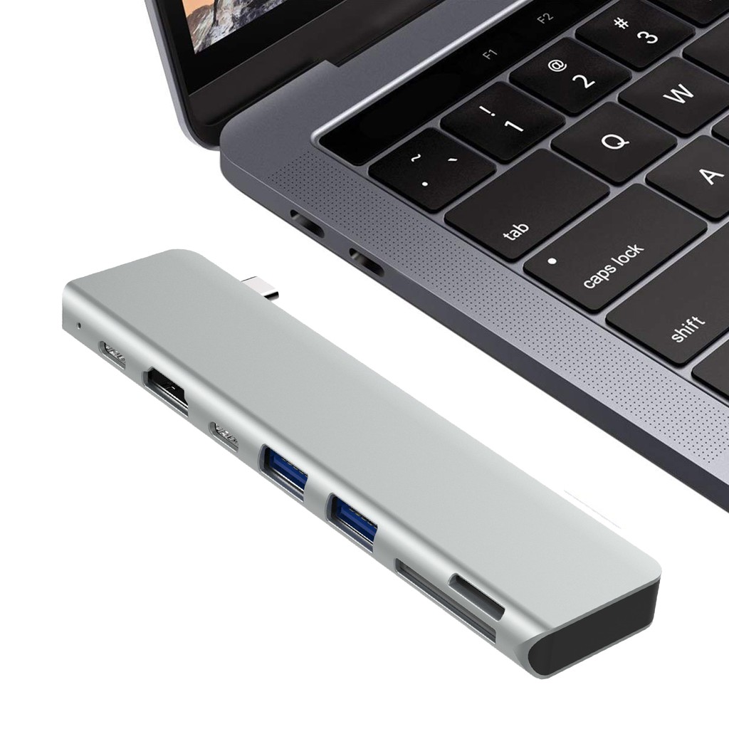 Hub usb Type-c 7 cổng cho Macbook, Samsung Dex - ra HDMI, USB 3.0, Type-c, TF, SD - 7in1-3