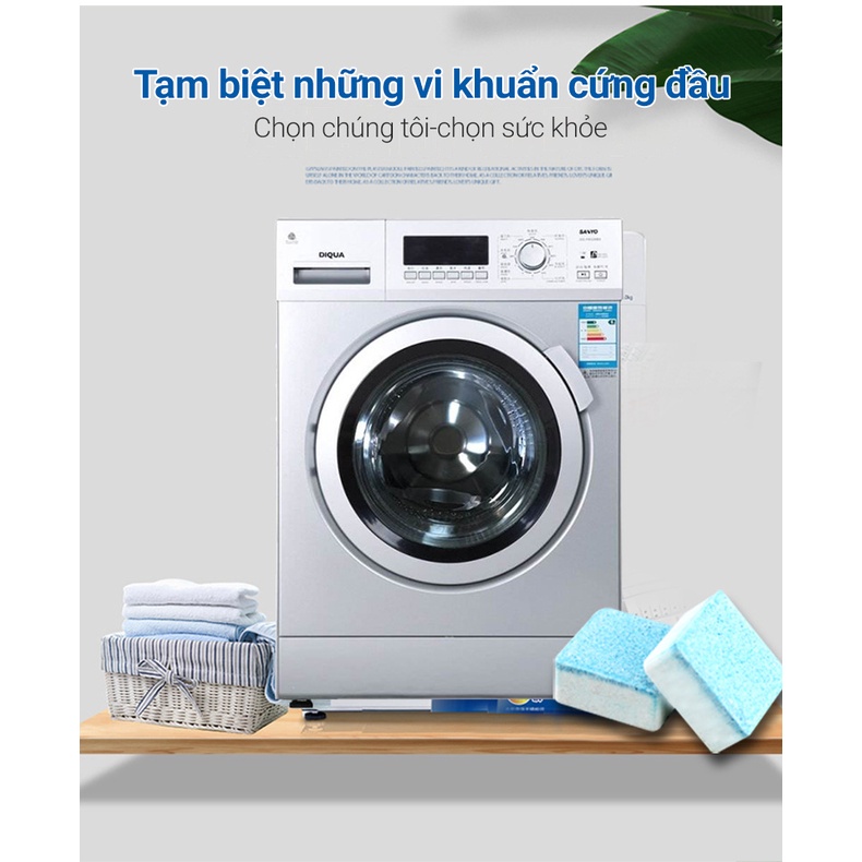 12 Viên Tẩy Lồng Máy Giặt Diệt khuẩn và Tẩy Chất Cặn Lồng Máy Giặt Hiệu Quả (hộp 12 viên)