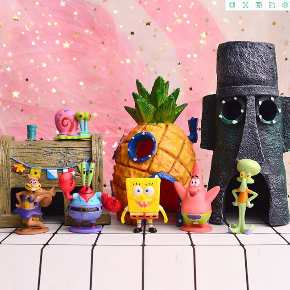 Set 12 Mô Hình Đồ Chơi Nhân Vật Phim Hoạt Hình Spongebob