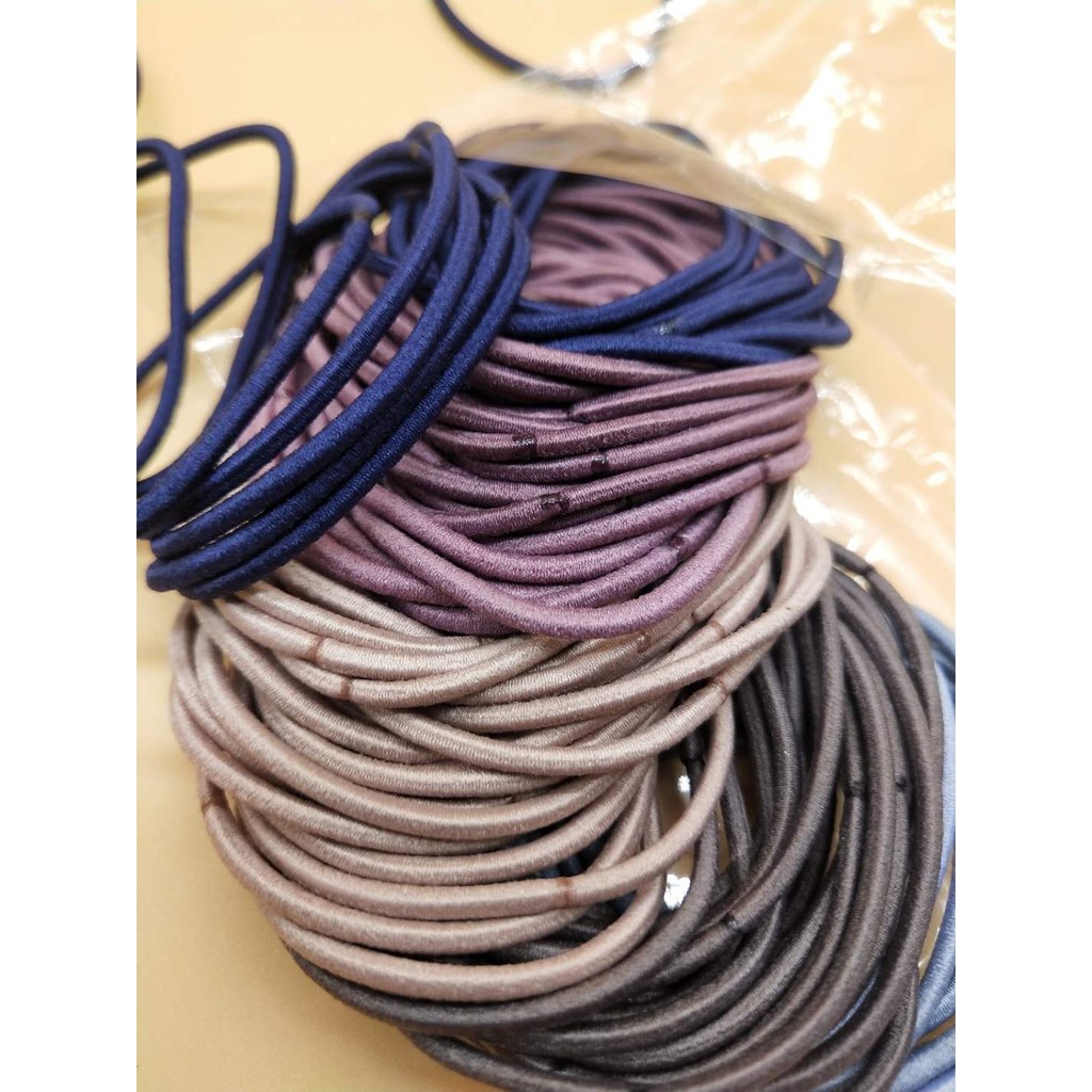 Set túi zip chun, thun buộc tóc thời trang 100 cái nhiều màu