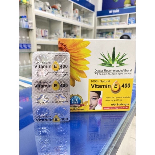 [Chính hãng] Viên uống Vitamin E 400 iu Giúp làm đẹp da - bổ sung vtm E 400mg ngăn ngừa lão hóa, tốt cho sinh lý
