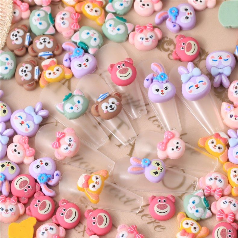Charm (C297) slime/ Dụng Cụ Charm Trang Trí/ Làm Nail [Ko Keo &amp; Nút] hình thú (1.2 cm) - 01 Cái