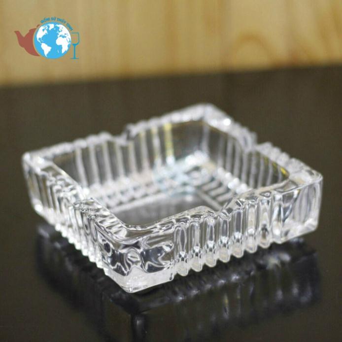 Gạt tàn thuốc thủy tinh vuông bông YG1016-4 loại nhở
