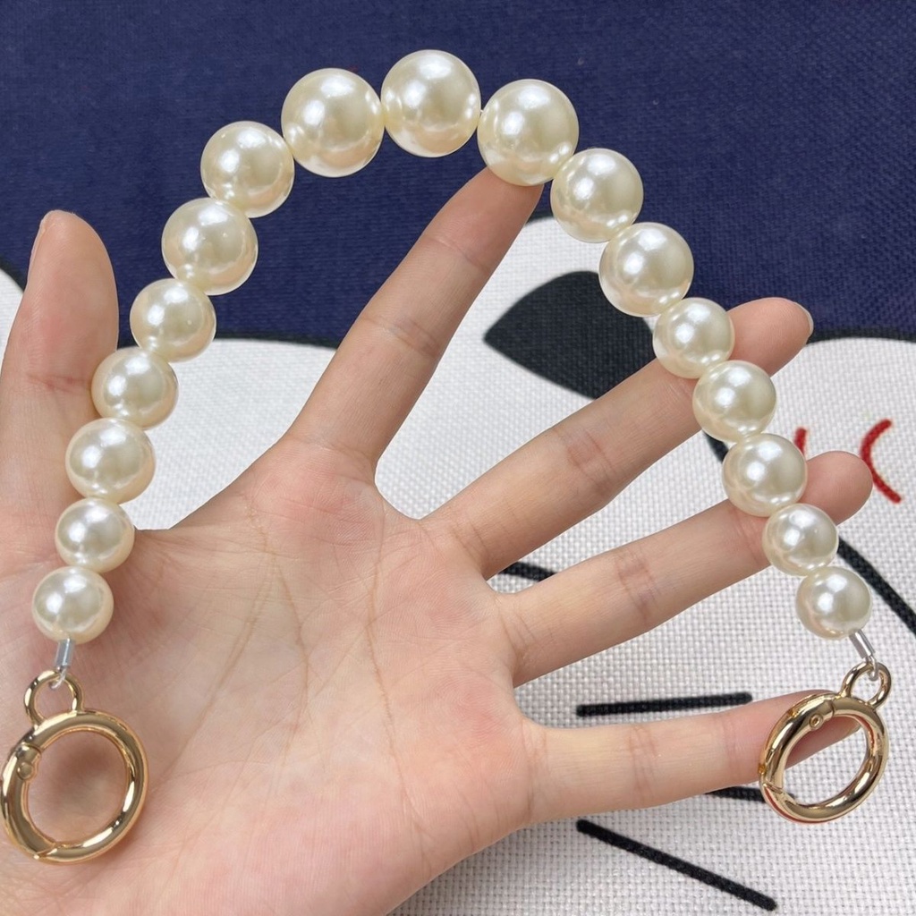 [Giao Hàng Nhanh] Phụ Kiện Hạt Ngọc Trai Trang Trí Túi Xách Nữ Dây Xích Ngắn V