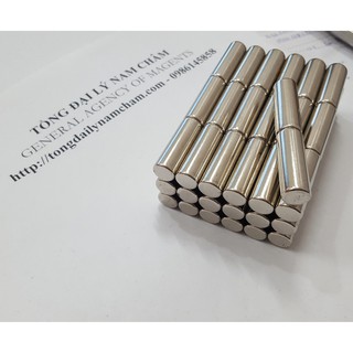 Nam châm viên trắng đất hiếm 10x30mm