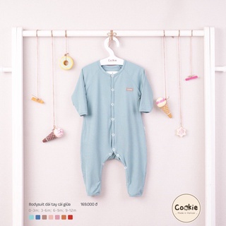 Cookie - Bodysuit không tất dài tay cài giữa cotton tăm mềm mát cho bé