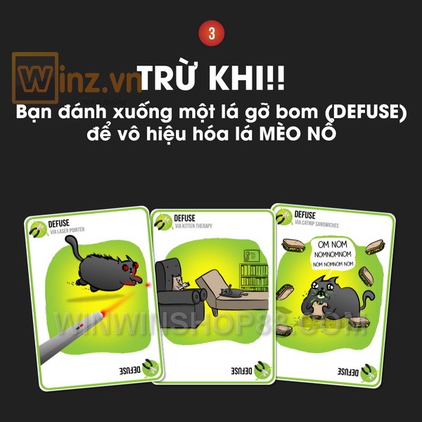 Exploding Kittens - Mèo Cảm Tử phiên bản 18+ (hộp đen) bởi Winz.vn