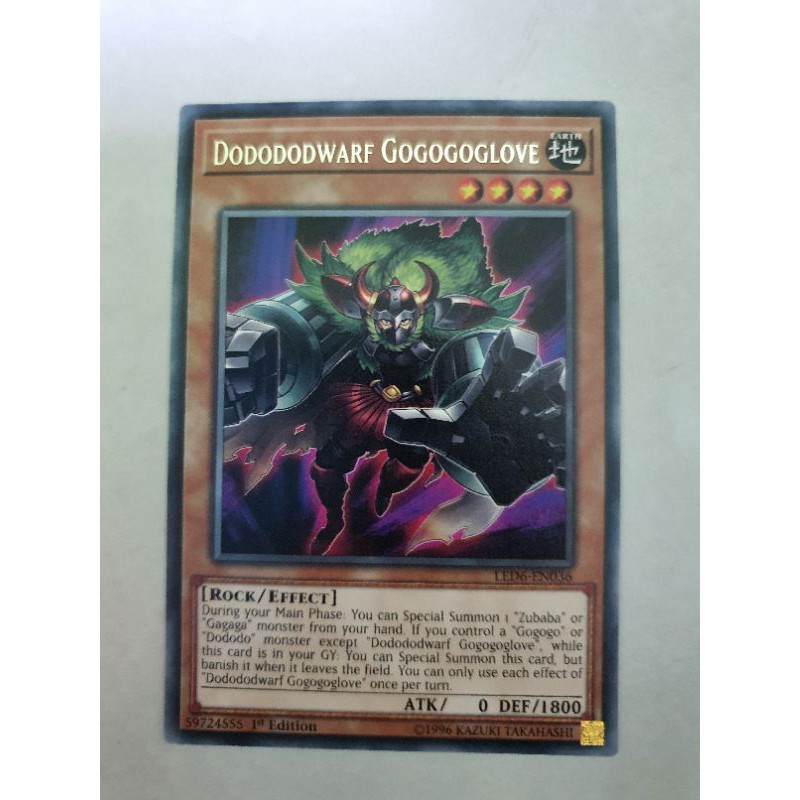 [Thẻ Yugioh] Dododowarf Gogogoglove Rare (LED6-EN036)