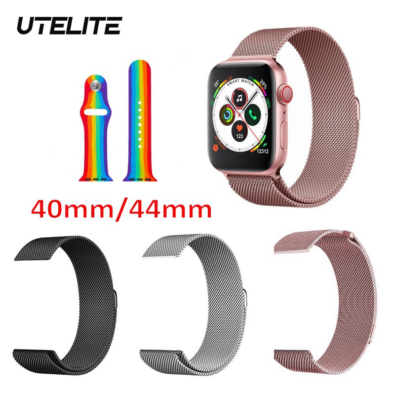 Dây đồng hồ thay thế UTELITE  silicone đơn màu dành cho IWATCH 5 IWO 8 IWO 12 PRO W68 T500 Q99 W55