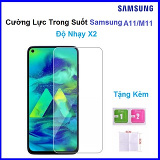 Kính cường lực Samsung A11 kính trong suốt không full màn hình Độ Nhạy X2