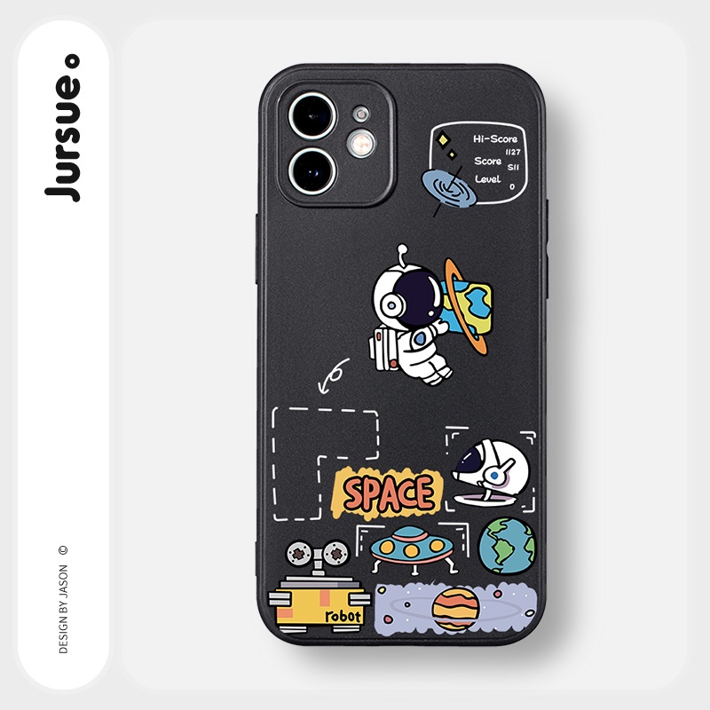 Ốp lưng JURSUE mềm chống bẩn hoạt hình dễ thương đẹp cho iPhone 13 12 11 Pro Max SE 2020 X XR XS ip 8 7 6 6S Plus Y278