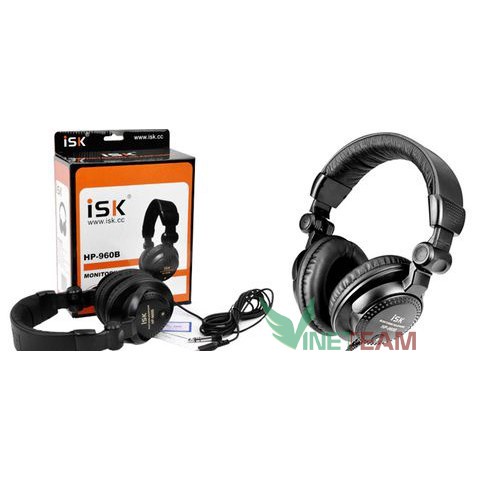 Tai Nghe Kiểm Âm Chuẩn Phòng Thu Tai Nghe Chụp Tai Có Dây, Tai Nghe ISK HP960B Cao Cấp Chính Hãng