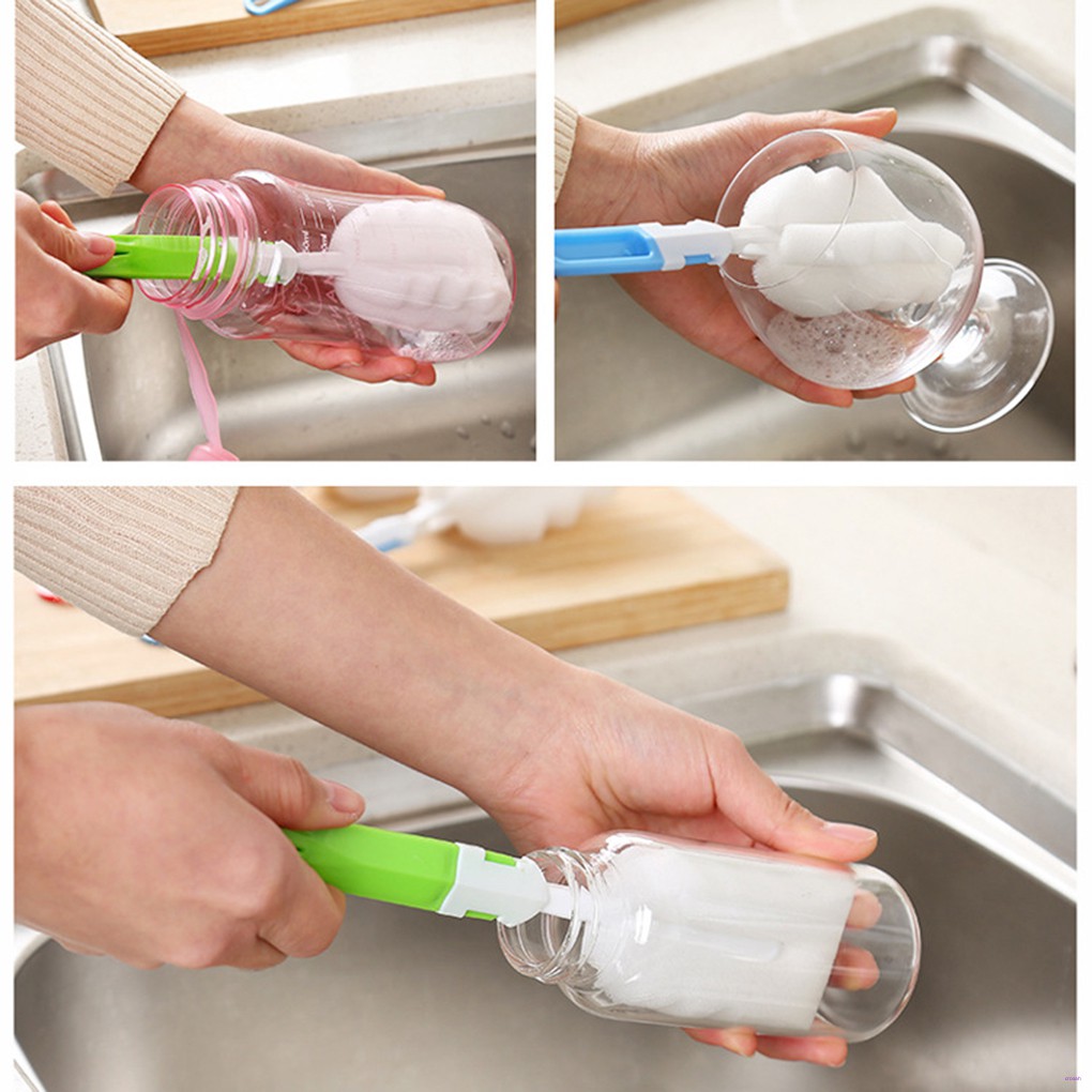 Cọ xốp vệ sinh ly cốc có tay cầm dài tiện dụng