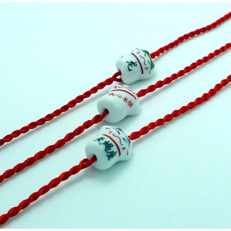 Vòng tay chỉ đỏ mèo thần tài gốm may mắn 🍀Clovershop68🍀