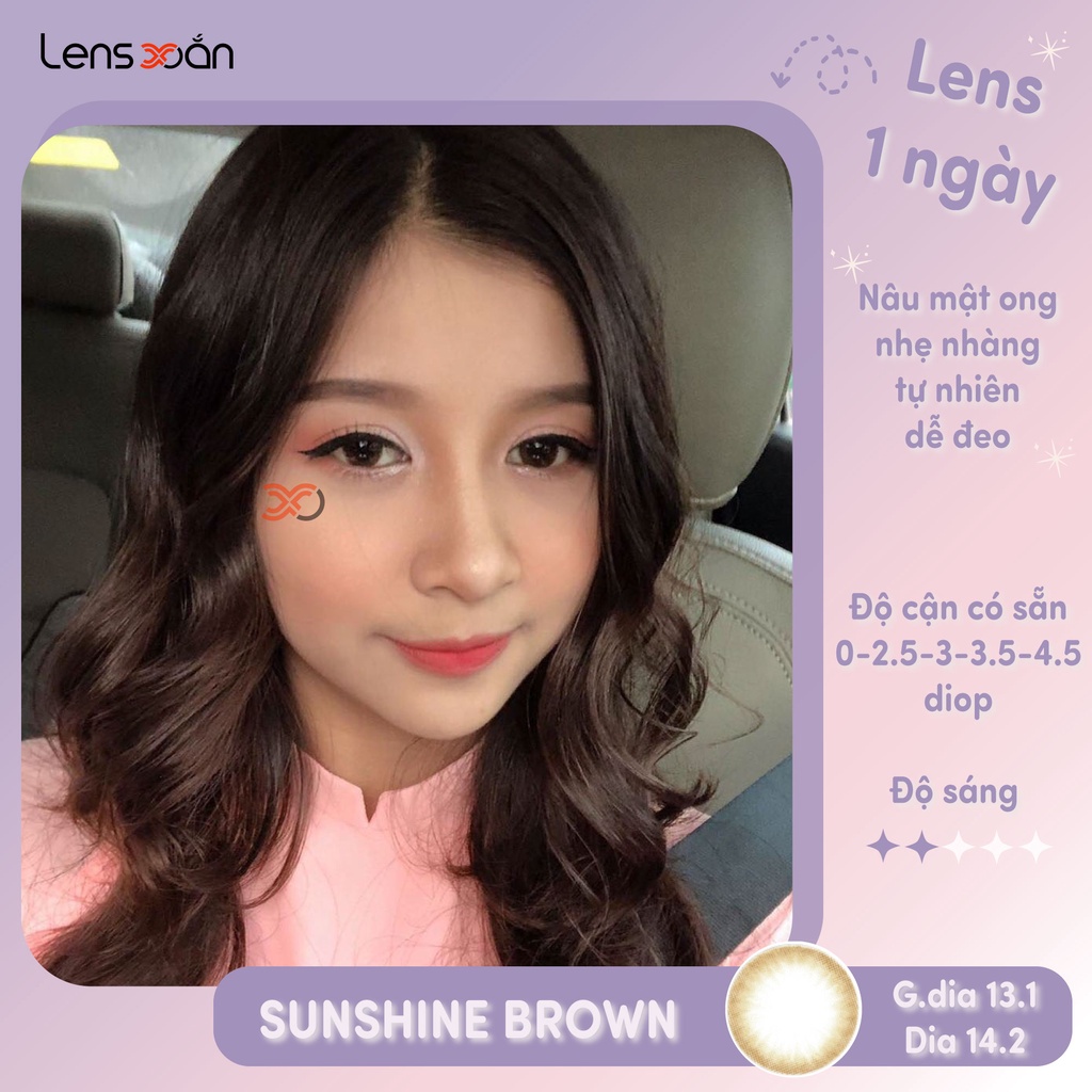 KÍNH ÁP TRÒNG 1 NGÀY SUNSHINE CỦA OLENS: LENS 1 DAY NÂU TỰ NHIÊN | LENS XOẮN