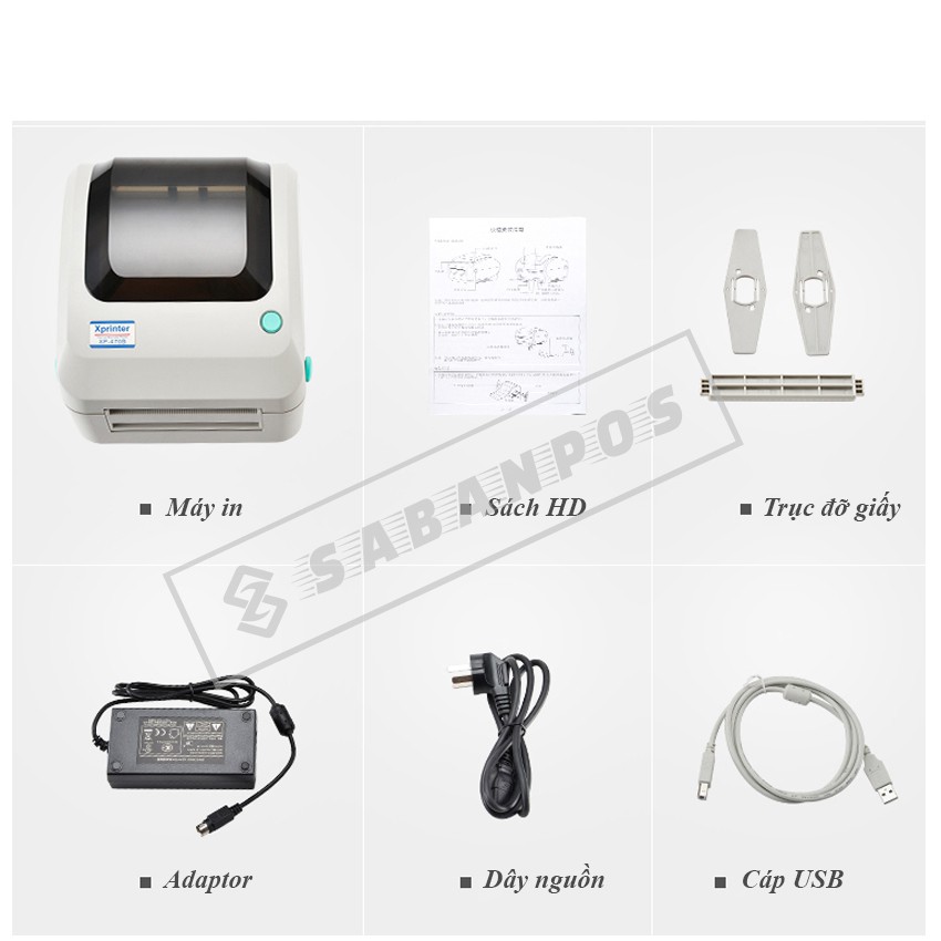 [BH 12 THÁNG] Máy in đơn hàng TMĐT, máy in tem nhiệt Xprinter XP470B - Tặng ngay 1 cuộn 100x150mm (350 tem) - Sabanpos | BigBuy360 - bigbuy360.vn