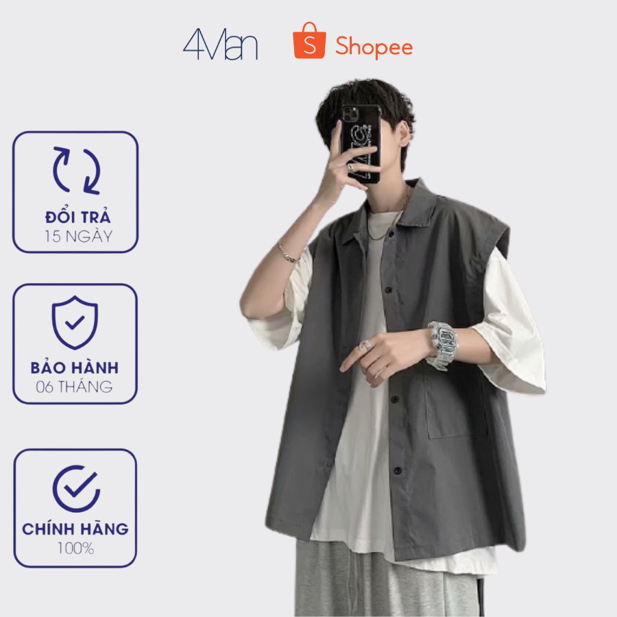Áo Khoác sơ mi ngắn tay Nam Thoáng Mát Trẻ Trung Năng Động - Short sleeve shirt