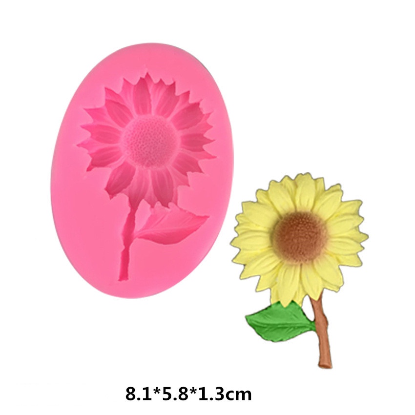 Khuôn Silicone Tạo Hình Hoa Hướng Dương Trang Trí Bánh