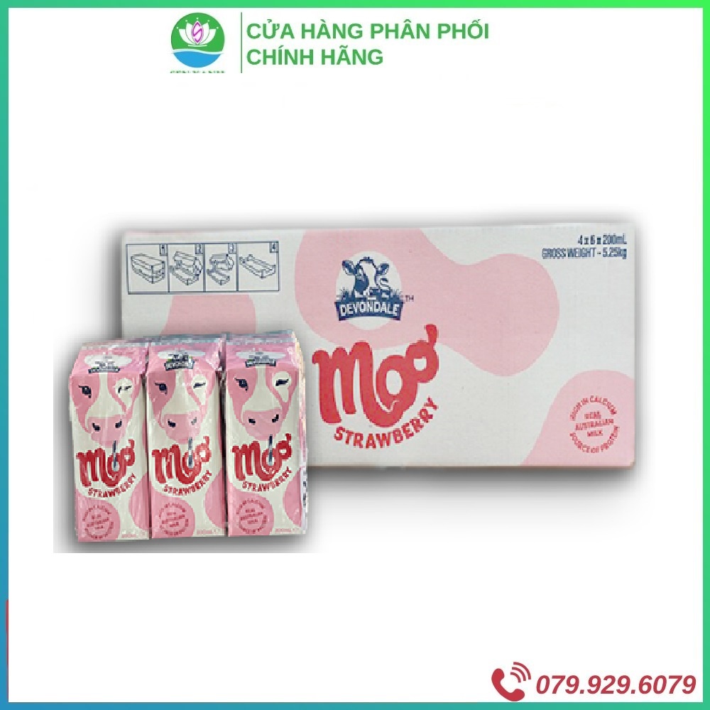 [SenXanh Emart] Sữa Devondale Dâu Giàu Canxi 200ml - Devondale Moo - Sữa Úc Tươi Nhập Khẩu
